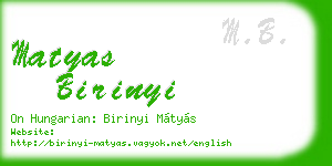 matyas birinyi business card